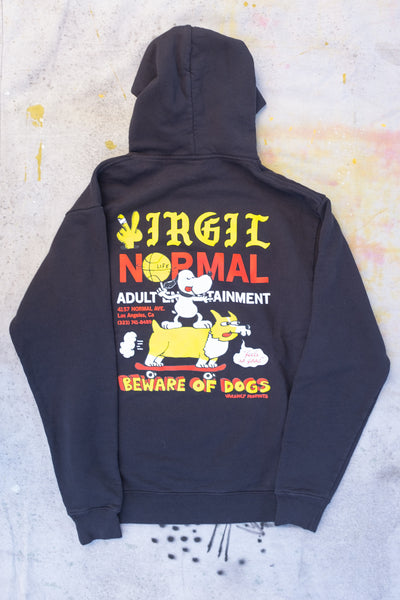 Beware Of Dog Pullover Hoodie - Black - Clothing and Home Goods in Los Angeles - Virgil Normal 