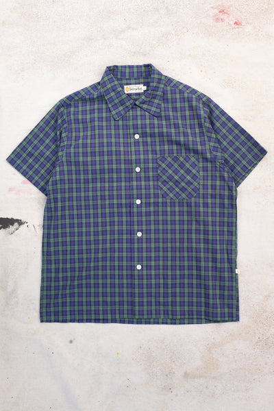 Hunter Round Collar Button Up Shirt - Navy - Clothing and Home Goods in Los Angeles - Virgil Normal 