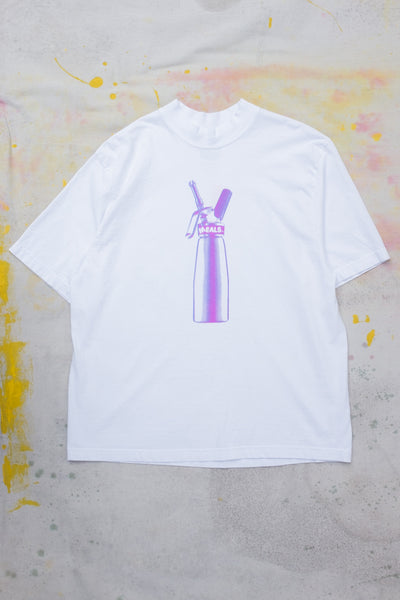 Whipped Cream Short Sleeve Mock Neck T-shirt - White - Clothing and Home Goods in Los Angeles - Virgil Normal 