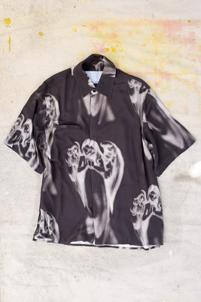 Dark Angels Button Up Shirt - Black - Clothing and Home Goods in Los Angeles - Virgil Normal 