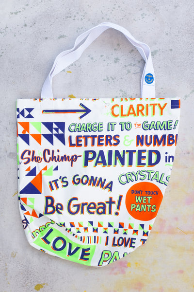 She Chimp Paper Signs Tote - Clothing and Home Goods in Los Angeles - Virgil Normal 