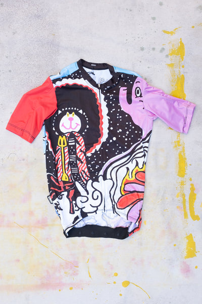 Satochan's Brew Short Sleeve Cycling Jersey - Multicolor - Clothing and Home Goods in Los Angeles - Virgil Normal 