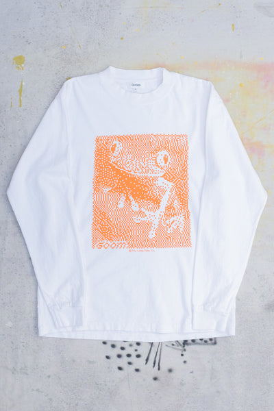 Frog Binary Practice  Long Sleeve Tee - Cream / Orange - Clothing and Home Goods in Los Angeles - Virgil Normal 