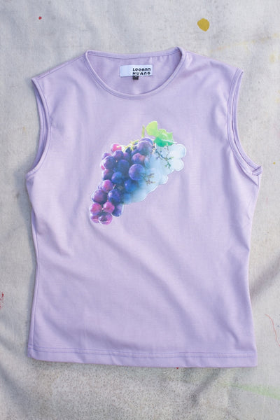Grapes Patch Crew Tank - Purple - Clothing and Home Goods in Los Angeles - Virgil Normal 