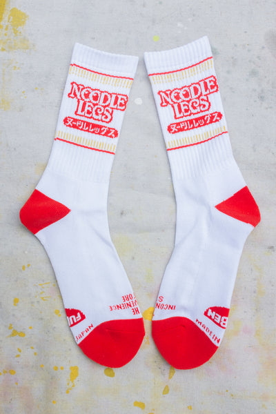 Noodle Legs Socks - Red / White - Clothing and Home Goods in Los Angeles - Virgil Normal 