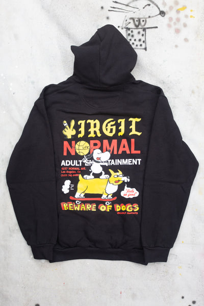 Beware Of Dog Lightweight Summer Hoodie - Black - Clothing and Home Goods in Los Angeles - Virgil Normal 