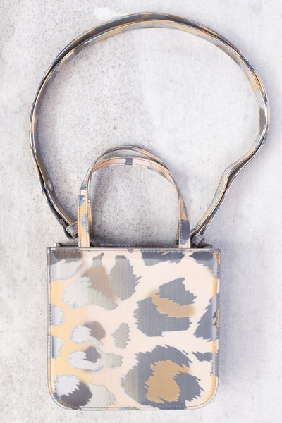 Mini-Tote Handbag With Strap - Leopard - Clothing and Home Goods in Los Angeles - Virgil Normal 