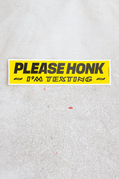 Please Honk Bumper Sticker - Clothing and Home Goods in Los Angeles - Virgil Normal 