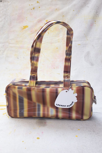 Lenticular Baguette Bag - Brown Stripes - Clothing and Home Goods in Los Angeles - Virgil Normal 