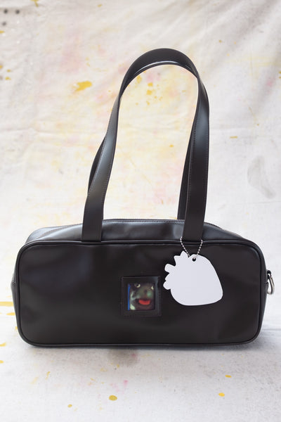 Leather Baguette Bag With Lenticular Patch - Brown - Clothing and Home Goods in Los Angeles - Virgil Normal 