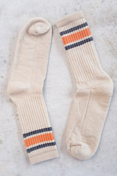 Retro Stripe Sock - Natural Orange - Clothing and Home Goods in Los Angeles - Virgil Normal 