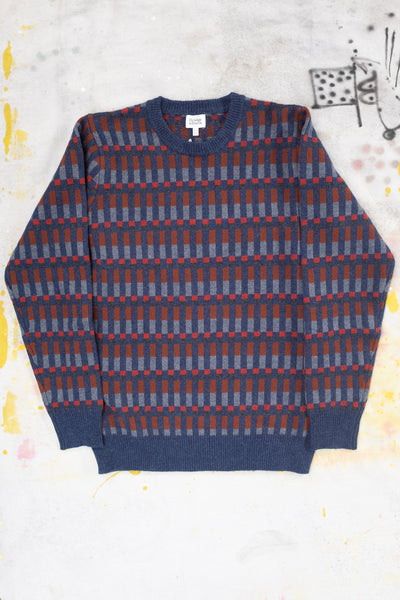Morris Sweater - Navy Multicolor - Clothing and Home Goods in Los Angeles - Virgil Normal 