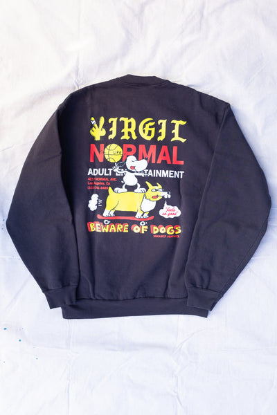 Beware Of Dog Crewneck Sweatshirt - Off Black - Clothing and Home Goods in Los Angeles - Virgil Normal 