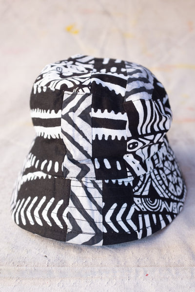 Dazzle Ship Bucket Hat - Black And White - Clothing and Home Goods in Los Angeles - Virgil Normal 