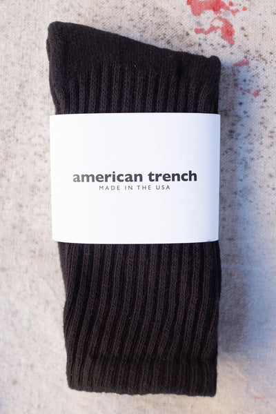 Retro Solids Crew Sock - Washed Black - Clothing and Home Goods in Los Angeles - Virgil Normal 