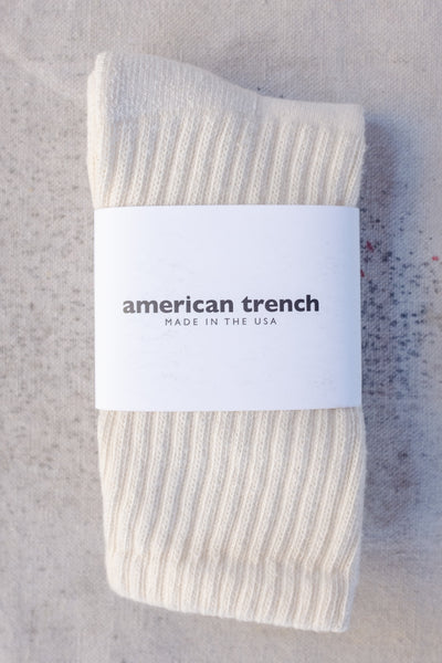 Retro Solids Crew Sock - Natural - Clothing and Home Goods in Los Angeles - Virgil Normal 