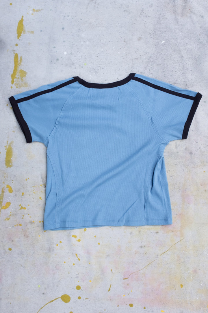 F#$% All Baby Tee Ringer - Blue– Clothing and Home Goods in Los