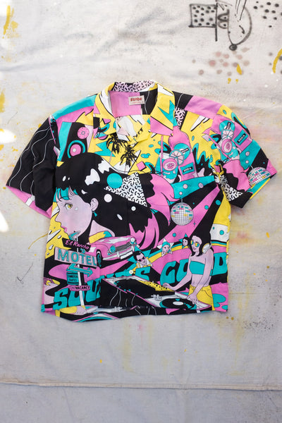 City Pop Button Up Aloha Shirt - Clothing and Home Goods in Los Angeles - Virgil Normal 