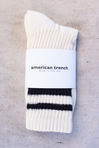 Retro Mono Stripe Sock - Black - Clothing and Home Goods in Los Angeles - Virgil Normal 