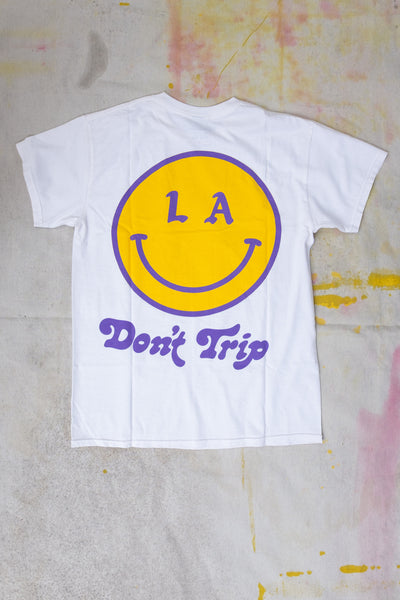 Don't Trip LA Short Sleeve T-shirt - White - Clothing and Home Goods in Los Angeles - Virgil Normal 