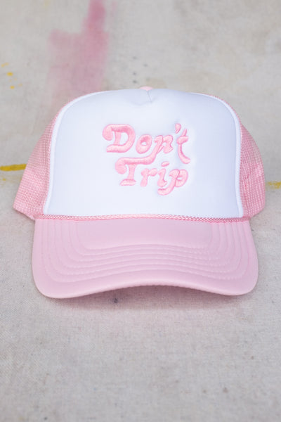 Don't Trip Snapback Trucker Hat - Pink - Clothing and Home Goods in Los Angeles - Virgil Normal 