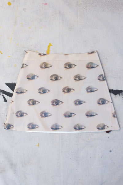 Blinking Eye Mini Skirt - Beige - Clothing and Home Goods in Los Angeles - Virgil Normal 