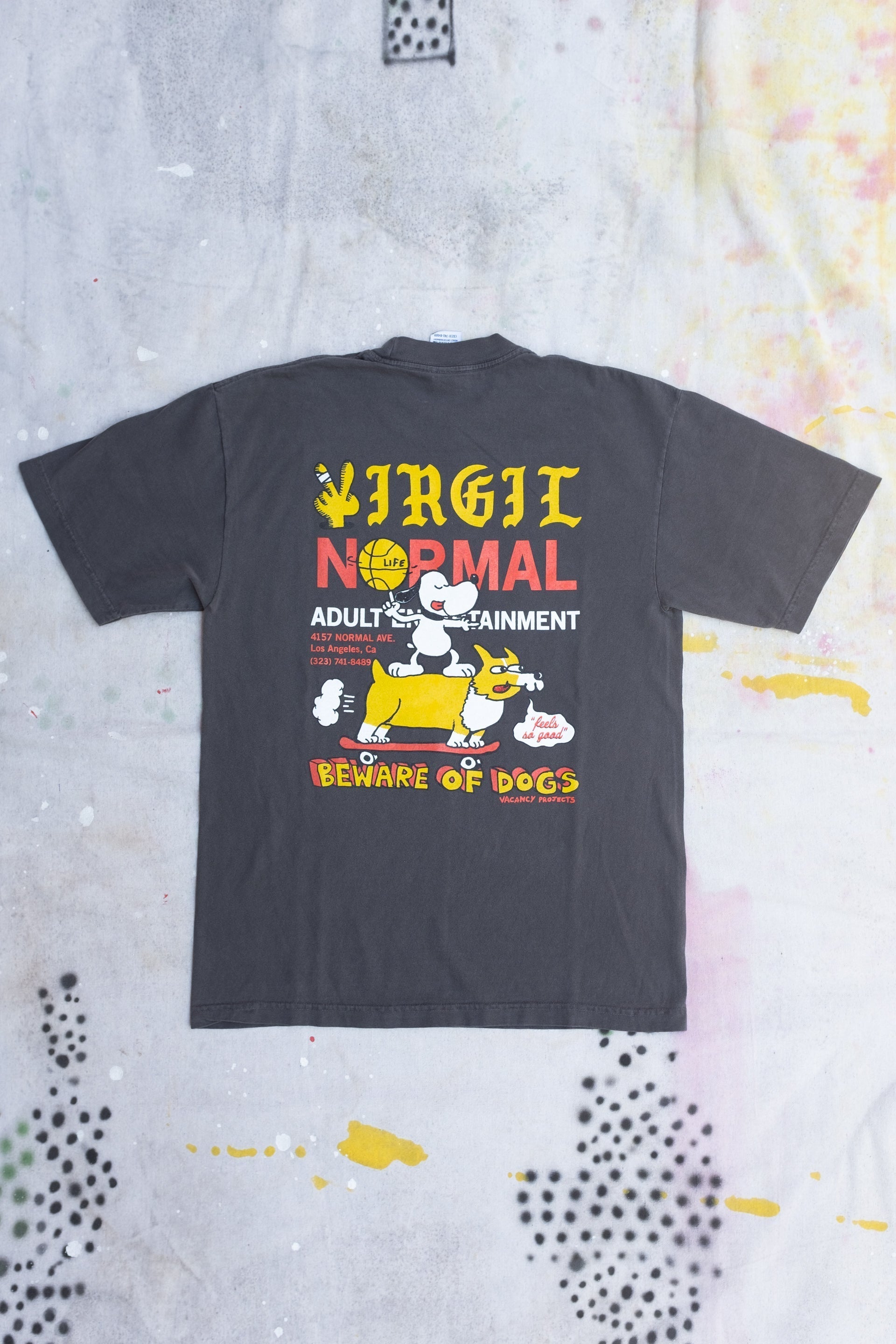 v*e様 L.G.B. BEWARE OF THE DOG ロングスリーブ Beware Of Dog Short Sleeve T-shirt - Washed Black | Clothing and