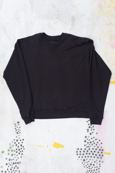 French Terry Cropped L/S Sweatshirt - Black - Clothing and Home Goods in Los Angeles - Virgil Normal 